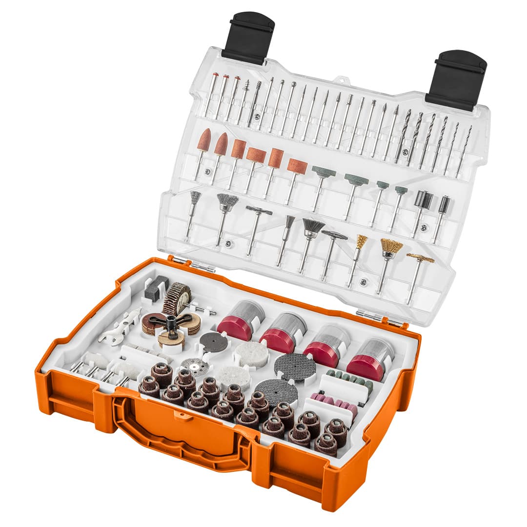 NEO TOOLS Pribor za minibrusilko, set 286 kosov