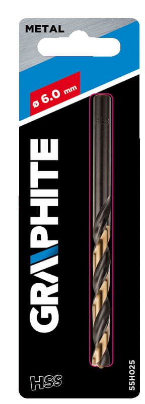 GRAPHITE Vrtalnik za kovino HSS-CNC "Pro-Tec", 124°, 6.0 mm 2