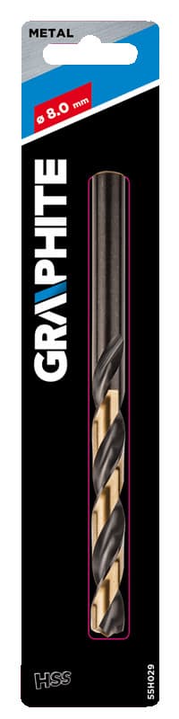 GRAPHITE Vrtalnik za kovino HSS-CNC "Pro-Tec", 124°, 8.0 mm 2