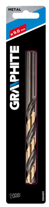GRAPHITE Sveder za kovino HSS-CNC "Pro-Tec", 124°, 9.0 mm 2