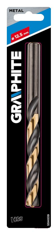 GRAPHITE Sveder za kovino HSS-CNC "Pro-Tec", 124°, 12.5 mm 2
