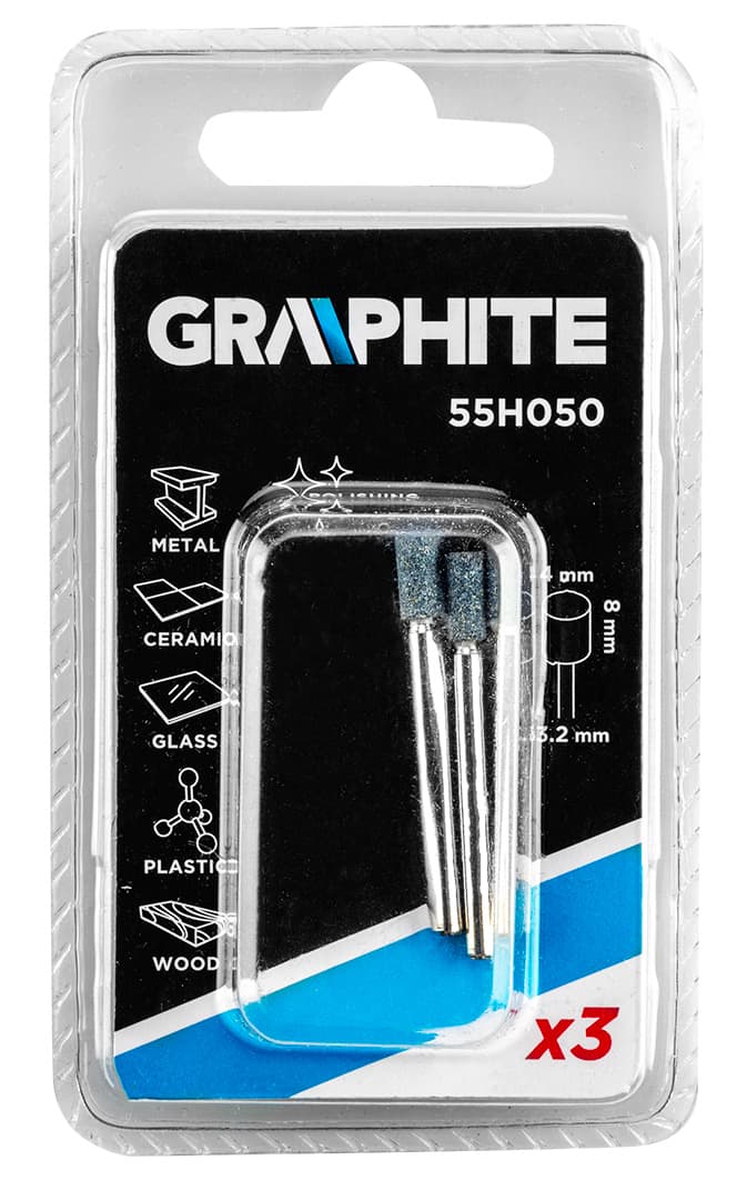 Brusni kamen valj GP, 4 x 8 mm, trz. 3,2 mm, 3 kosi 2