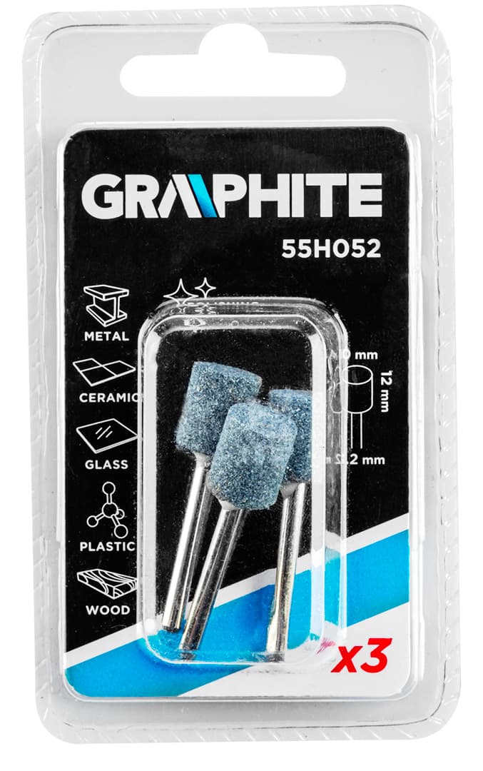Brusni kamen valj GP, 10 x 12 mm, trz. 3,2 mm, 3 kosi 2