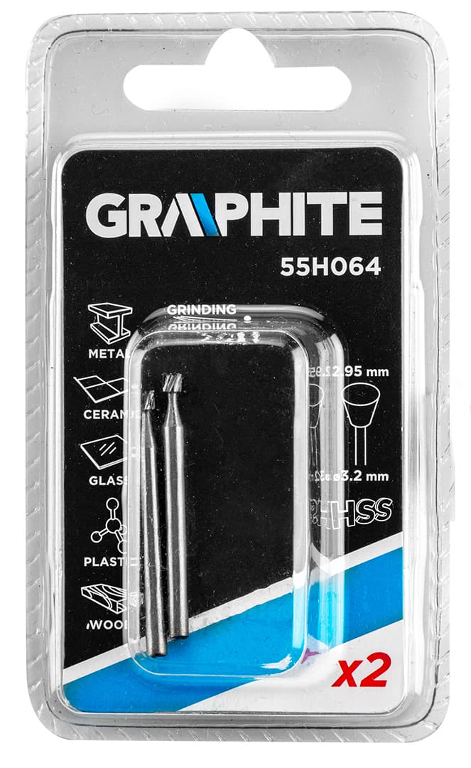 Frez HSS GRAPHITE trapez, 2,95 mm, trz. 3,2 mm, 2 kosa 2