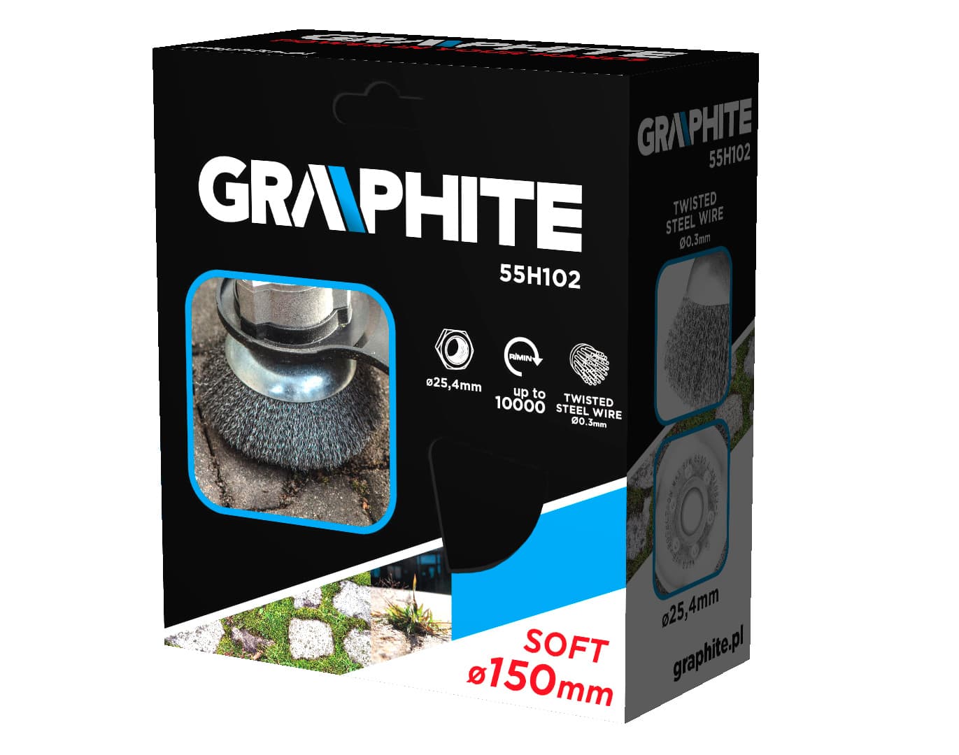 GRAPHITE žična krtača za motorne kose, 150mm, mehka 4