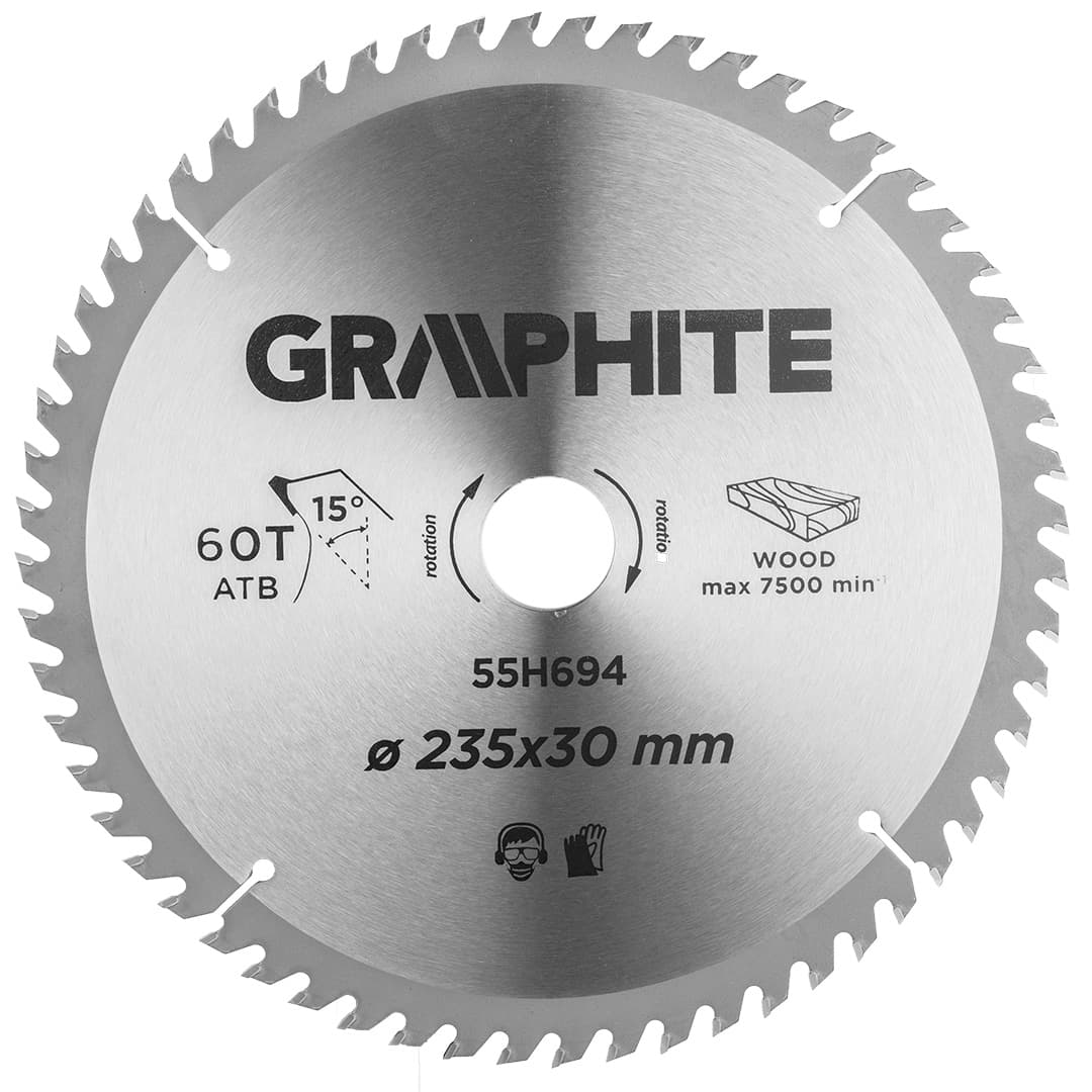 GRAPHITE Krožna žaga list, 235 x 30 mm, 60 zob