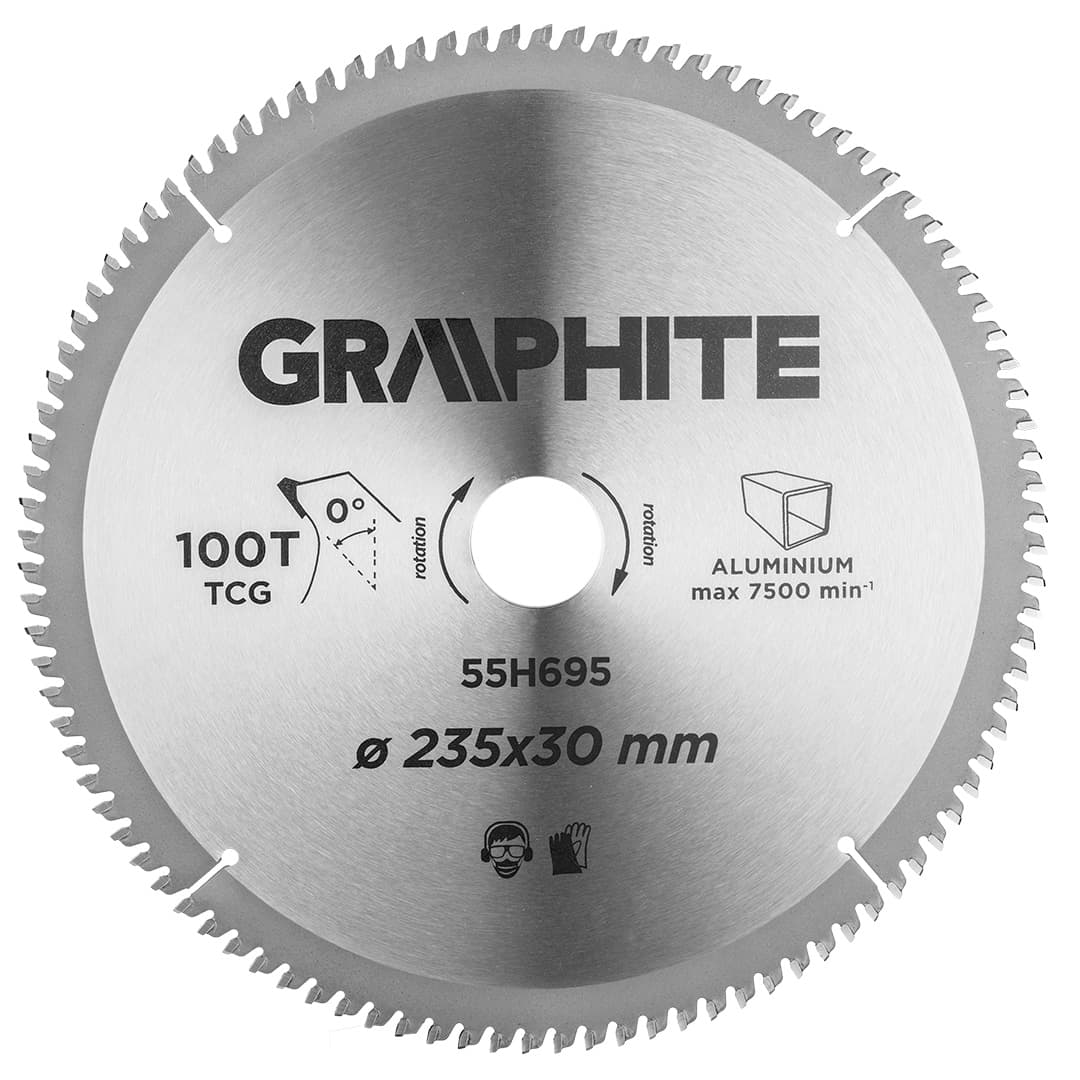 GRAPHITE Krožna žaga list za aluminij, 235 x 30 mm, 100 zob
