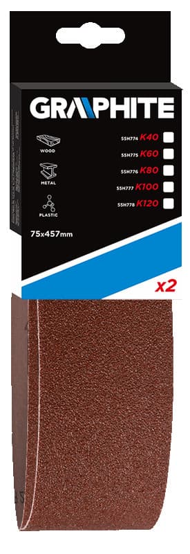 GRAPHITE brusni trakovi 75 x 457 mm, K40, 2 kos 2