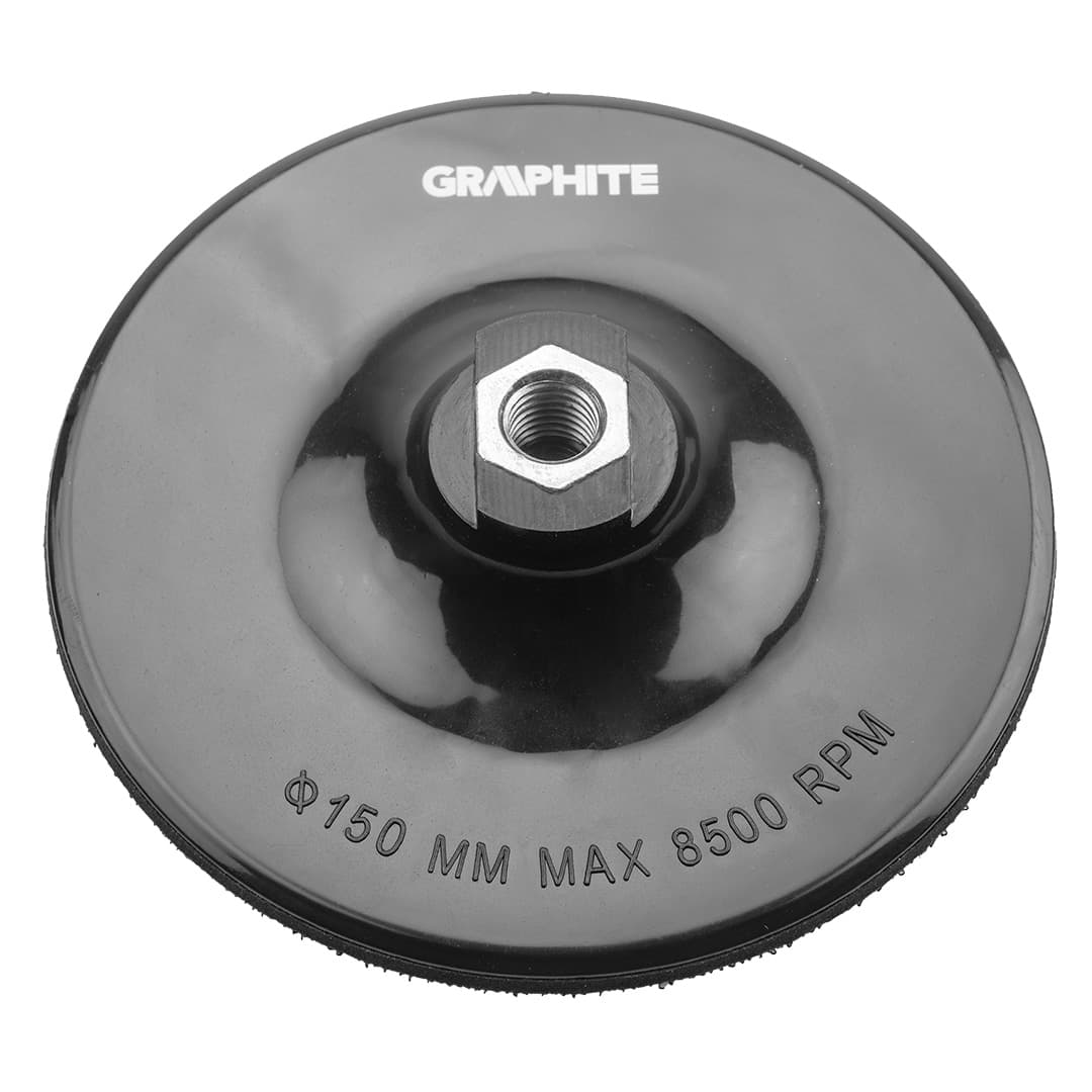 GRAPHITE Fleksibilna brusilna plošča z ježkom, 150 mm x M14