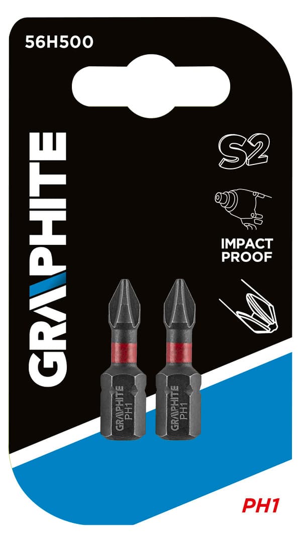 GRAPHITE udarni bit PH1 x 25 mm, 2 kom 2