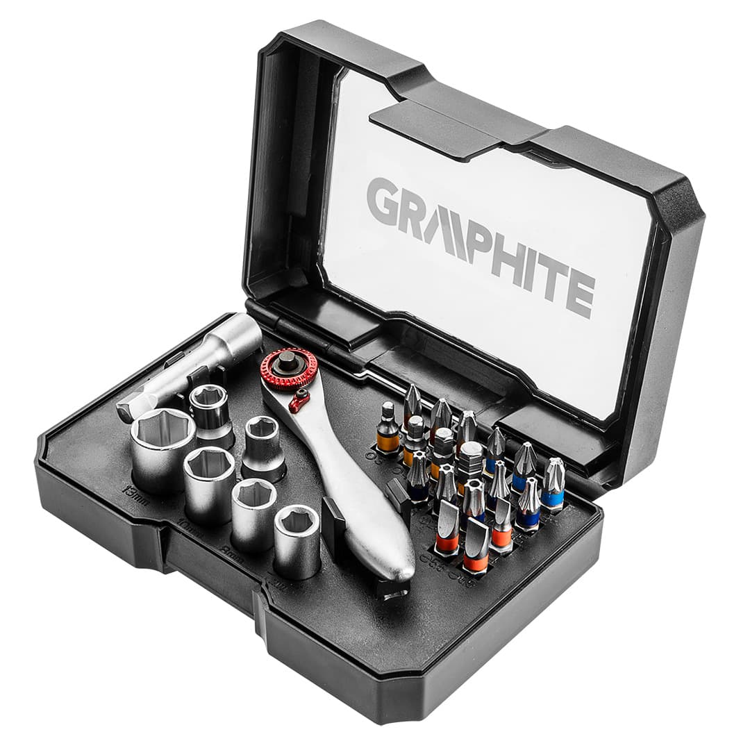 GRAPHITE Komplet vijačnih nastavkov in nasadk, 26 kosov