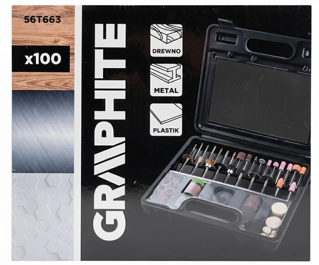 GRAPHITE Set pribora za mini brusilko, 100 kos. 6