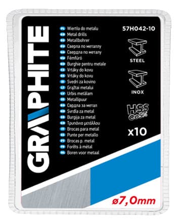 Svedri za kovino GRAPHITE HSS-Co 7.0 mm, 10 kos. 3