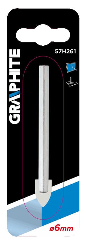 Sveder za steklo/ploščice GRAPHITE 6 mm 2