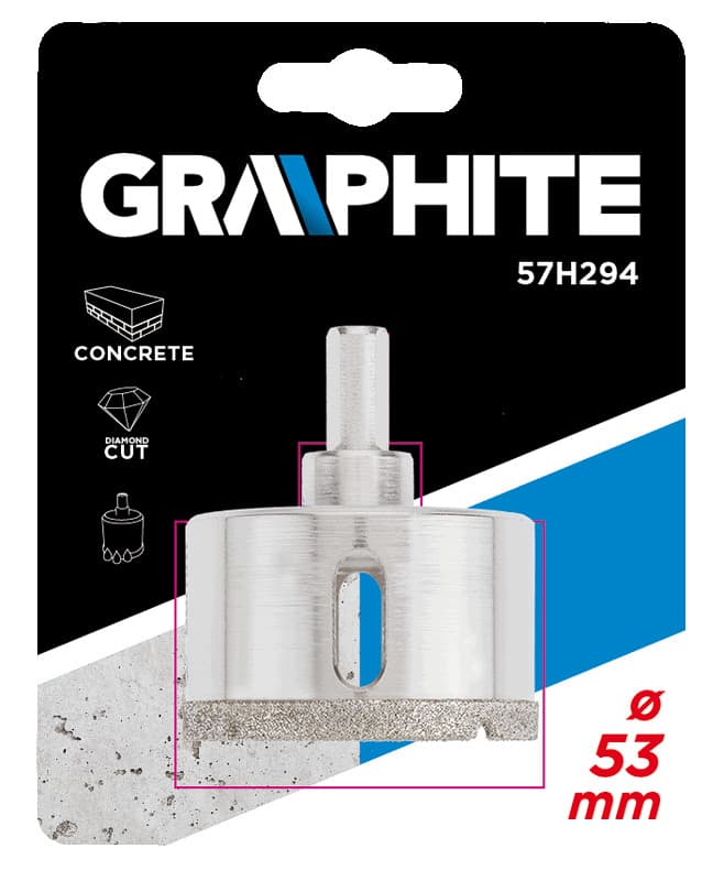 Diamantno svedro za gres 53 mm GRAPHITE 2