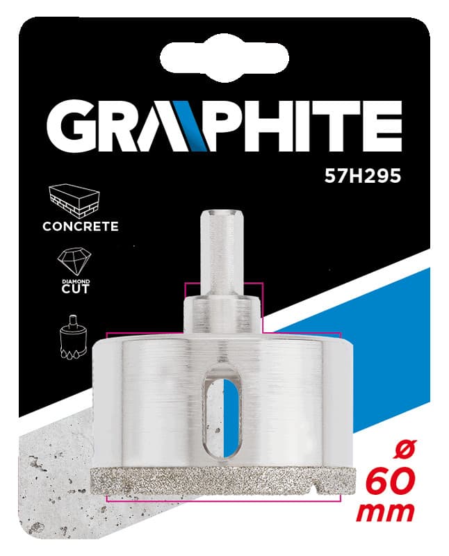 Diamantno svedro za gres 60 mm GRAPHITE 2