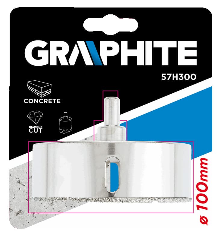 Diamantno svedro za gres 100 mm GRAPHITE 2