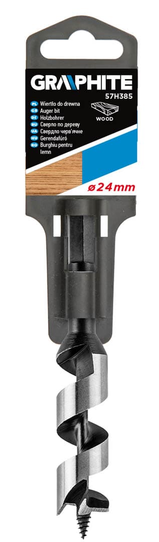GRAPHITE Spiralni vrtalnik za les, 24 x 151 mm (uchwyt 13 mm) 3