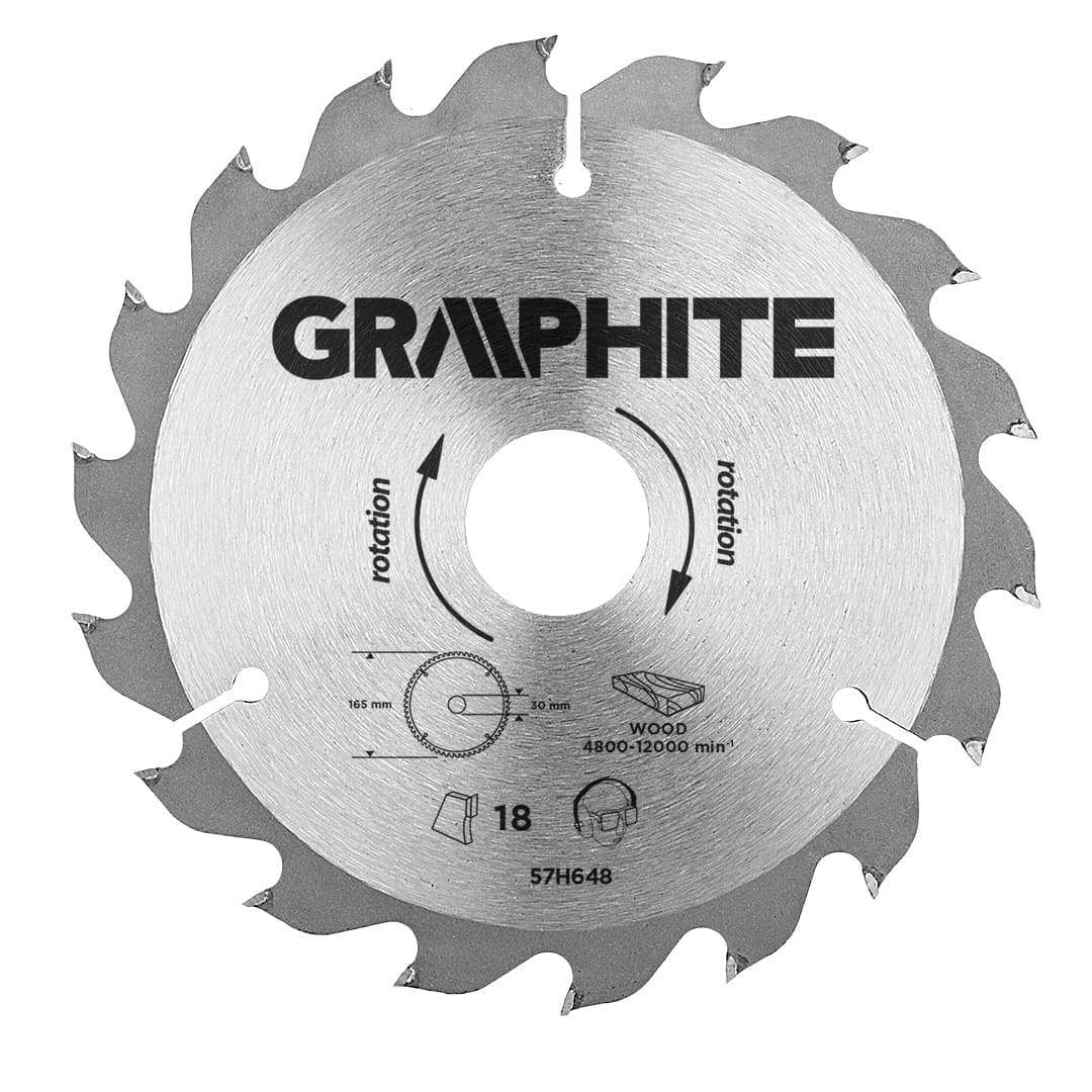 GRAPHITE Krožna žaga, VDI, 165 x 30 mm, 18 zob
