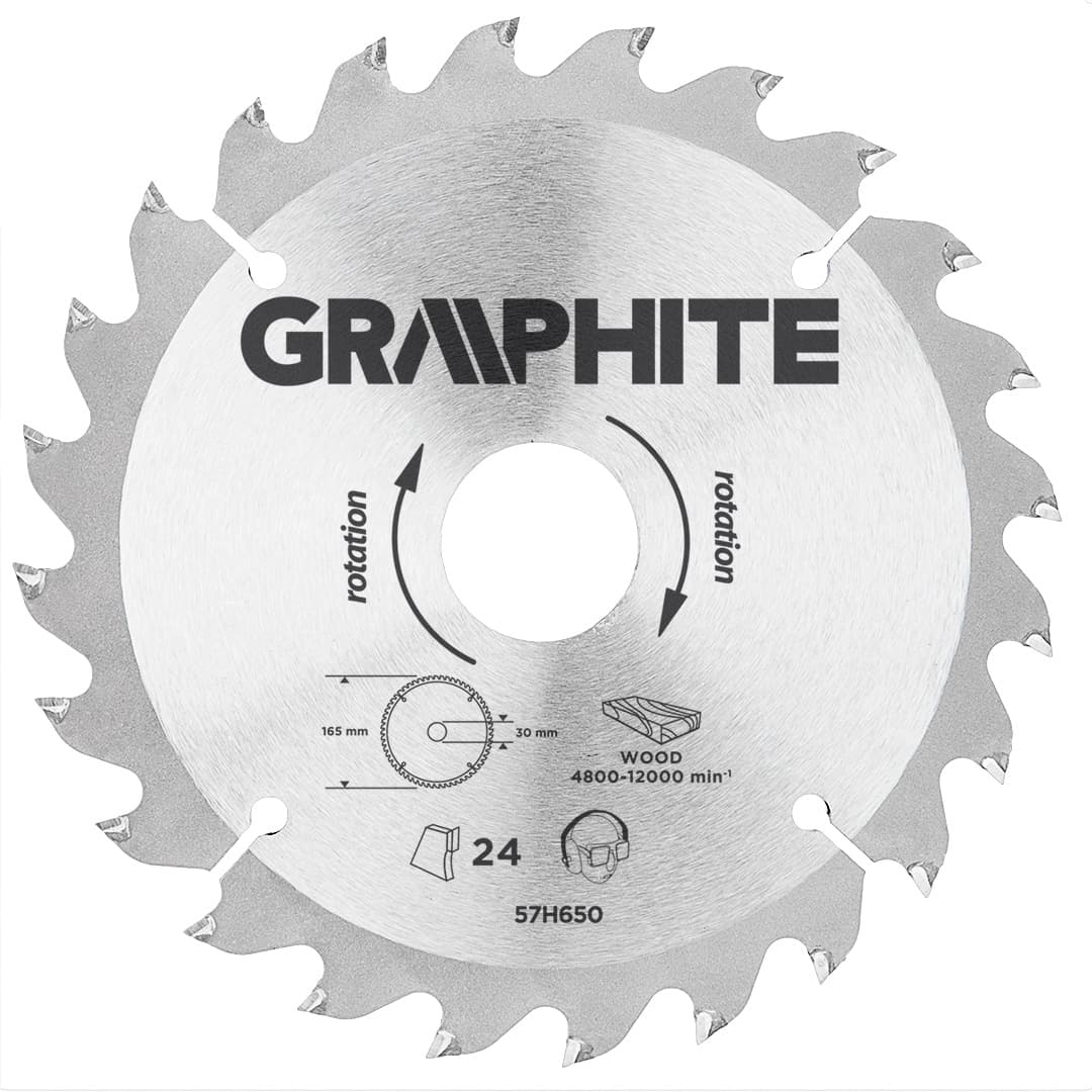 GRAPHITE Krožna žaga, VDI, 165 x 30 mm, 24 zob