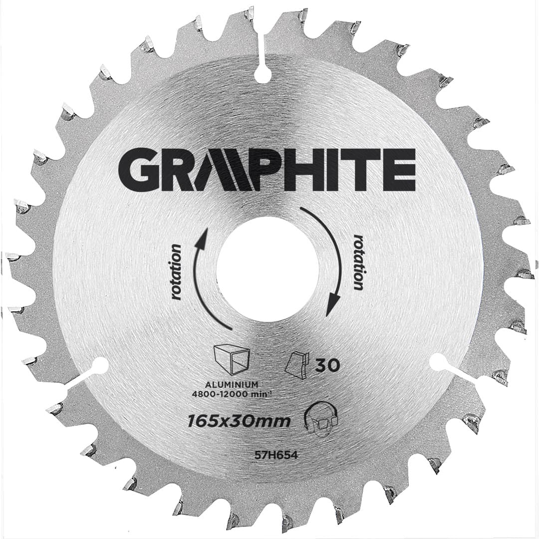 GRAPHITE Krožna žaga, VDI, 165 x 30 mm, 30 zob, za aluminij