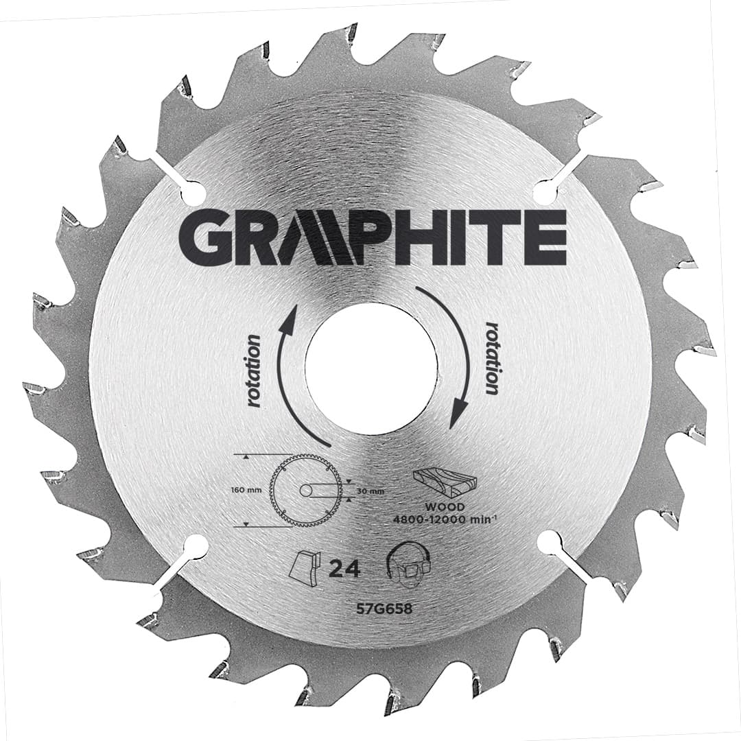 List krožne žage GRAPHITE, vidia, 160 x 30 mm, 24 zob