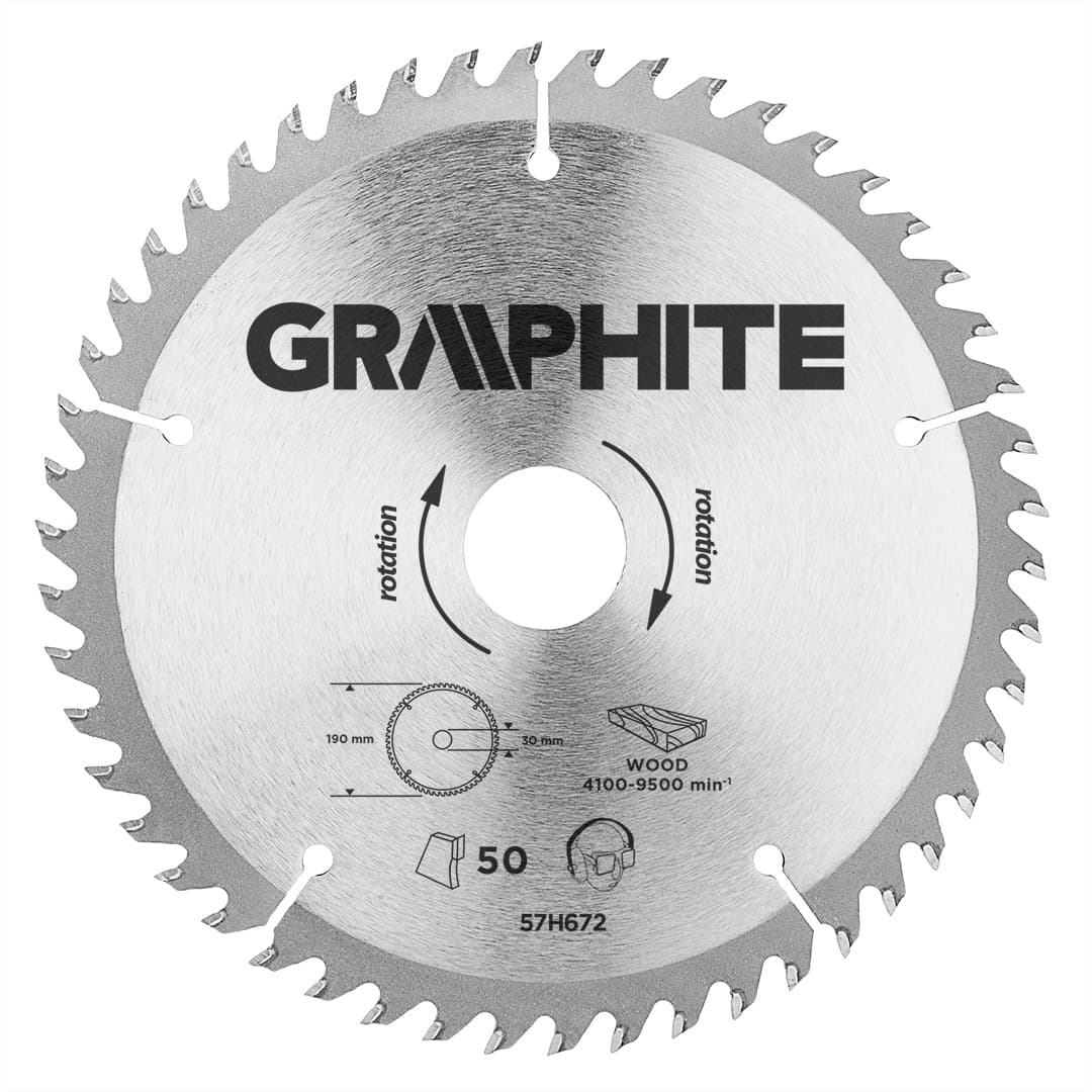 GRAPHITE krožna žaga z gibkimi rezili, 190 x 30 mm, 50 z
