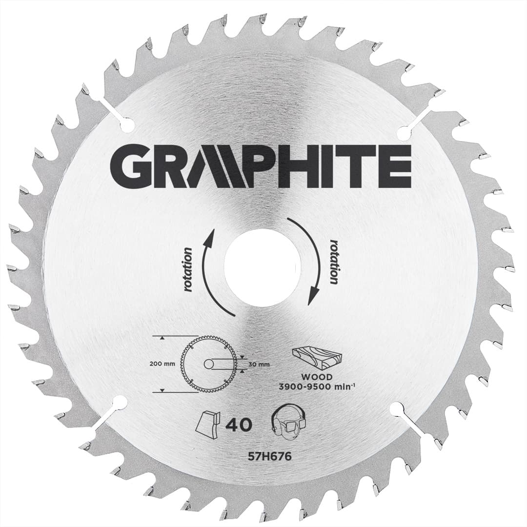 GRAPHITE krožna žaga z gibkimi rezili, 200 x 30 mm, 40 z