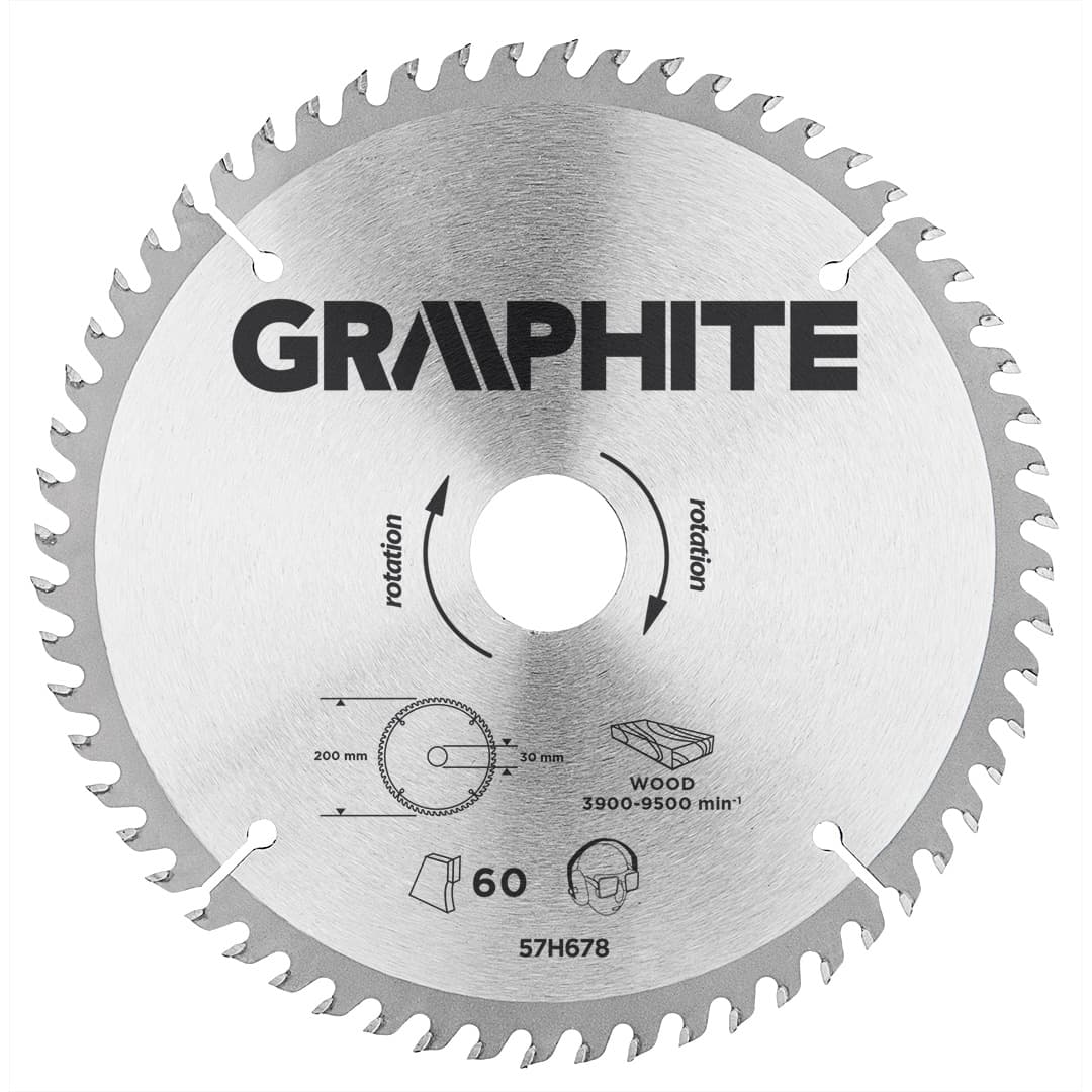 GRAPHITE krožna žaga z gibkimi rezili, 200 x 30 mm, 60 z