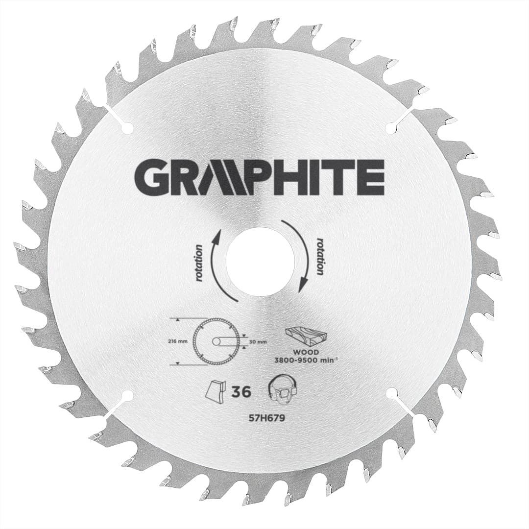 GRAPHITE Žaga krožna, vidia, 216 x 30 mm, 36 zob