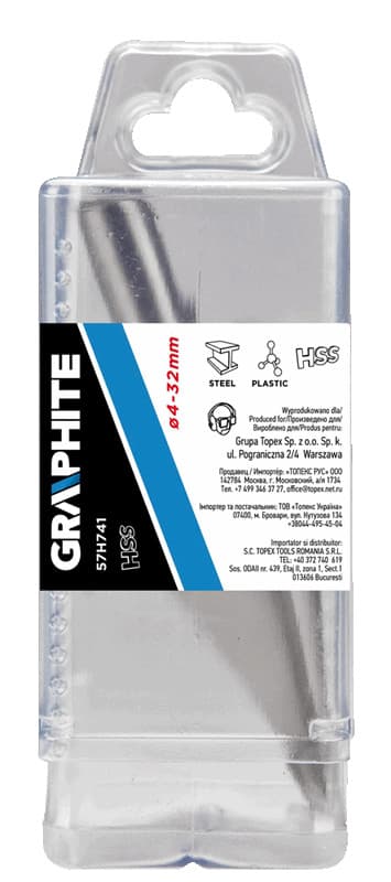 GRAPHITE Brezstopenjsko svedro za kovino, 4-32 mm 2