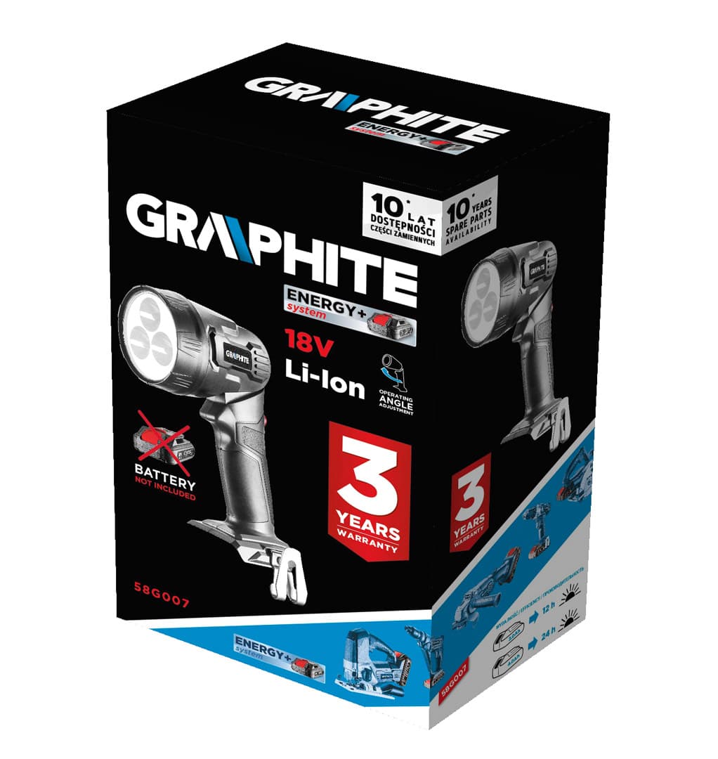 Akumulatorska svetilka GRAPHITE Energy+ 18V, Li-Ion, LED 5