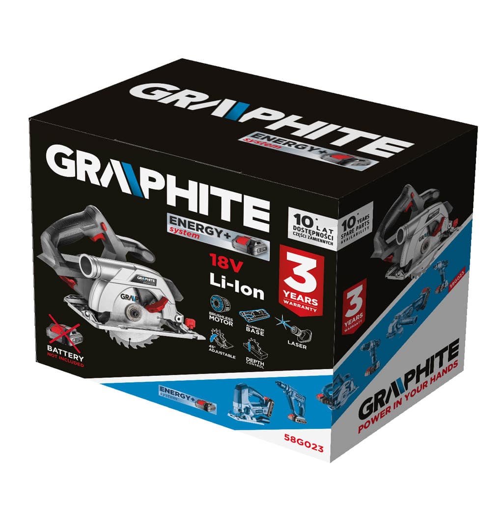 GRAPHITE Akumulatorska krožna žaga Energy+ 18V (brez baterije) 6