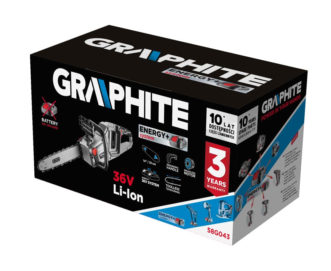 GRAPHITE Akumulatorska verižna žaga Energy+ 36V (brez aku) 7