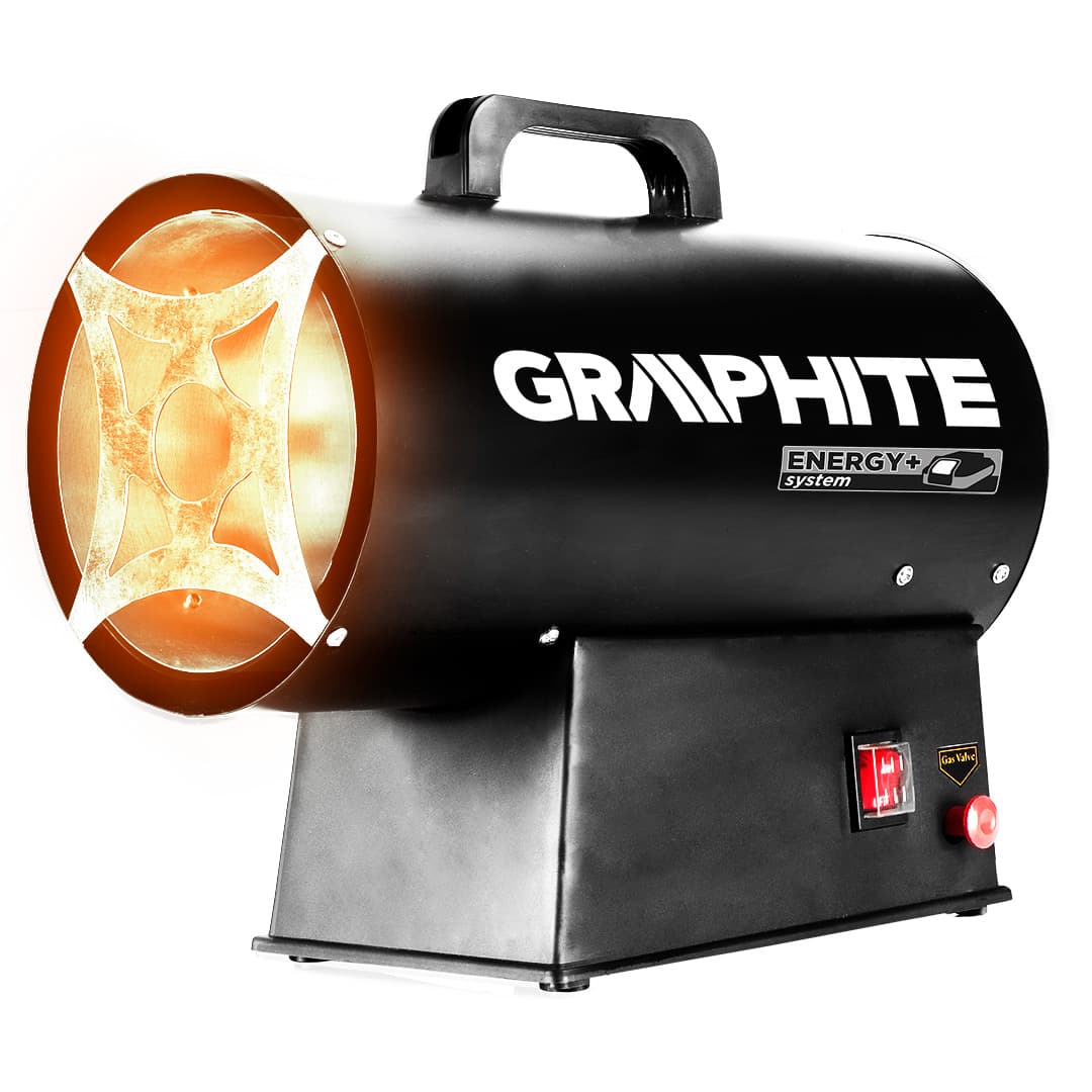 Plinska grelna pištola GRAPHITE 30kW, 18V baterija (brez baterije)