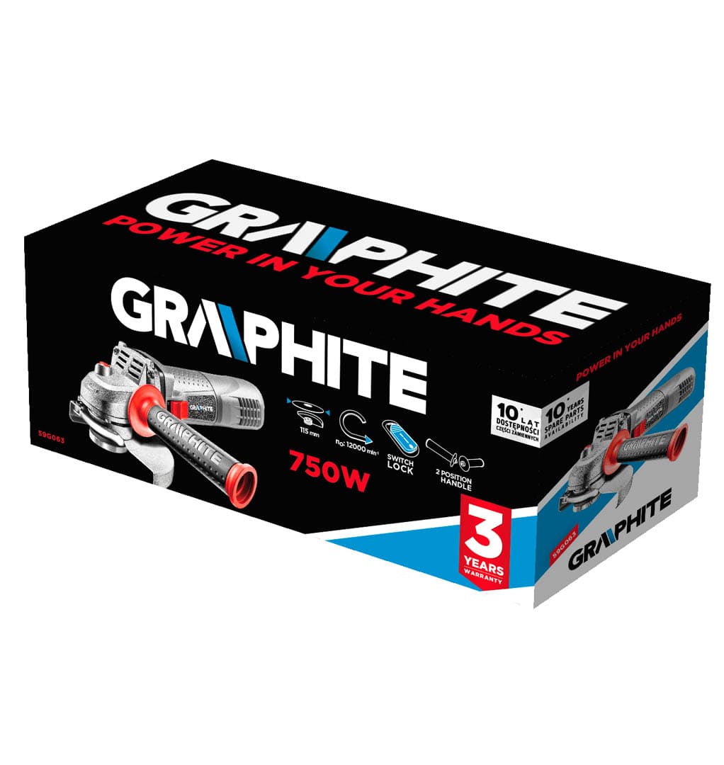 GRAPHITE Kotni brusilnik 750W, 115 mm 4