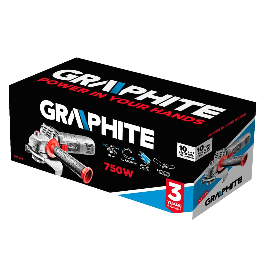 GRAPHITE Kotni brusilnik 750W, 115 mm 3