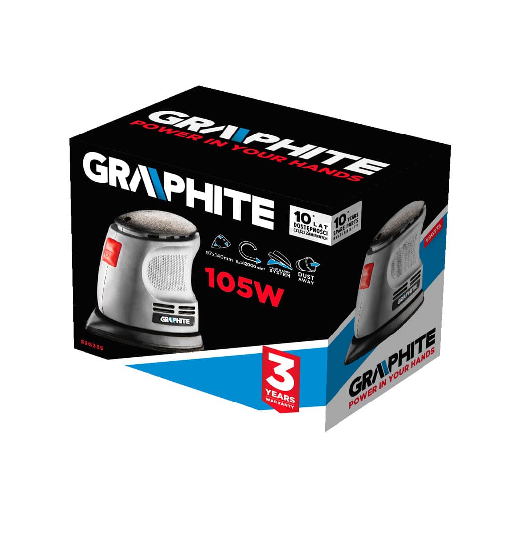 GRAPHITE Delta brusilnik 105W, 140x140x97 mm 3