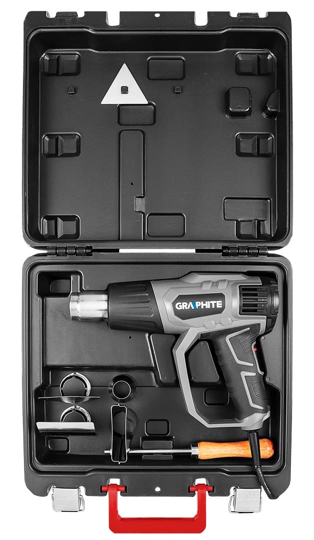 GRAPHITE vroč zrak piha pištola 2000W, LCD, kovček 8