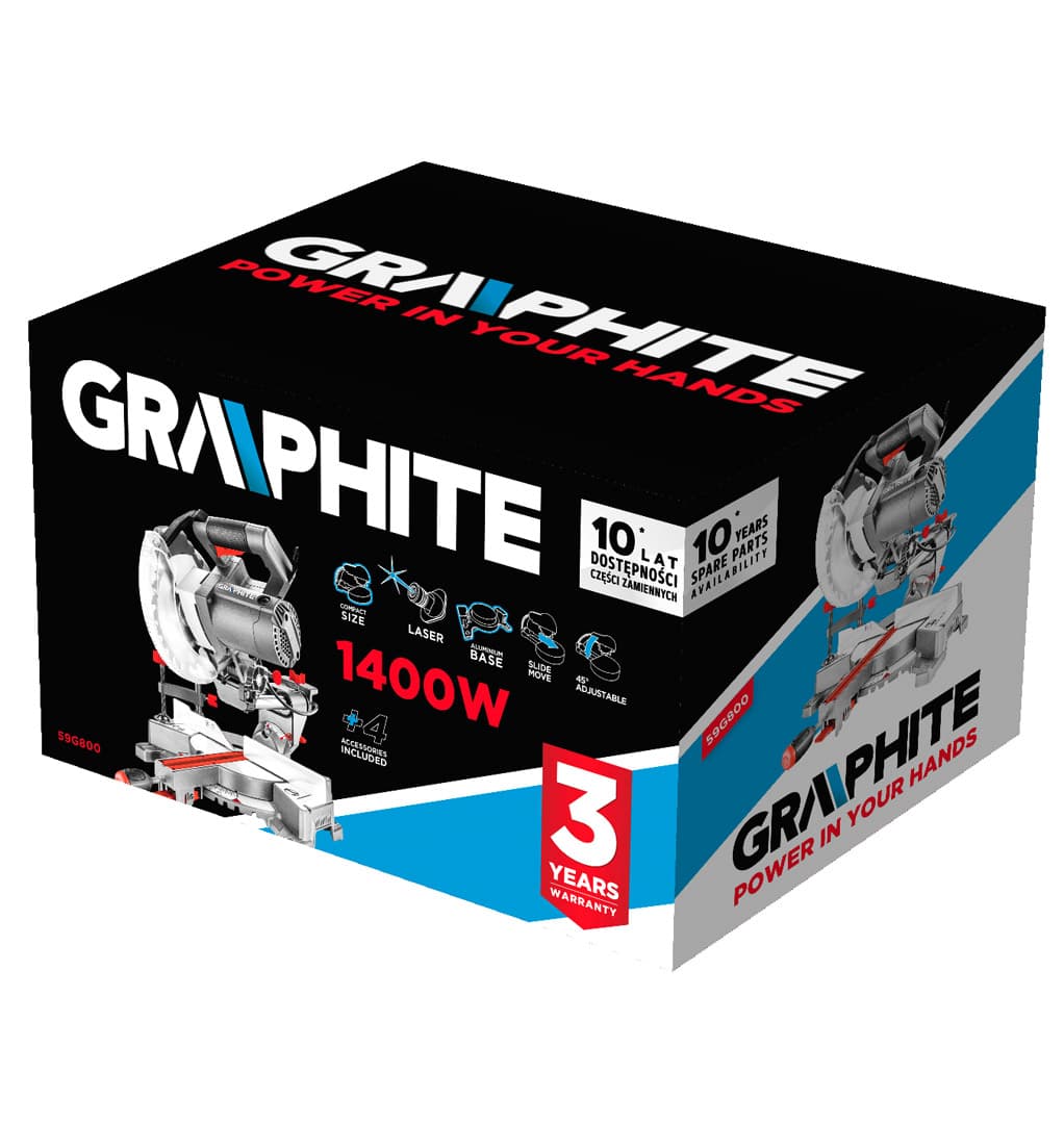 GRAPHITE Pokončna žaga 1400W, 185 mm 2
