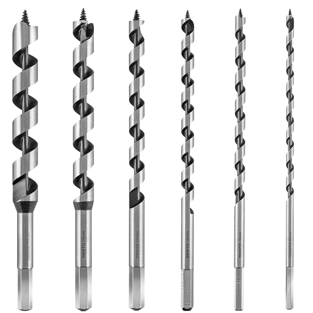 VERTO komplet 6 spiralnih svedrov za les 230mm