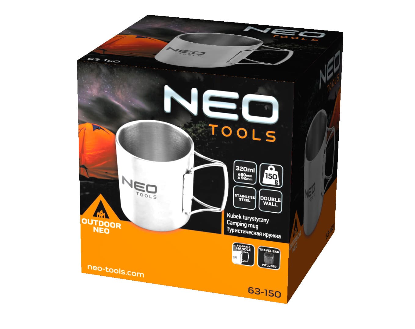 NEO TOOLS Turistični lonček 320ml, dvojne stene 4