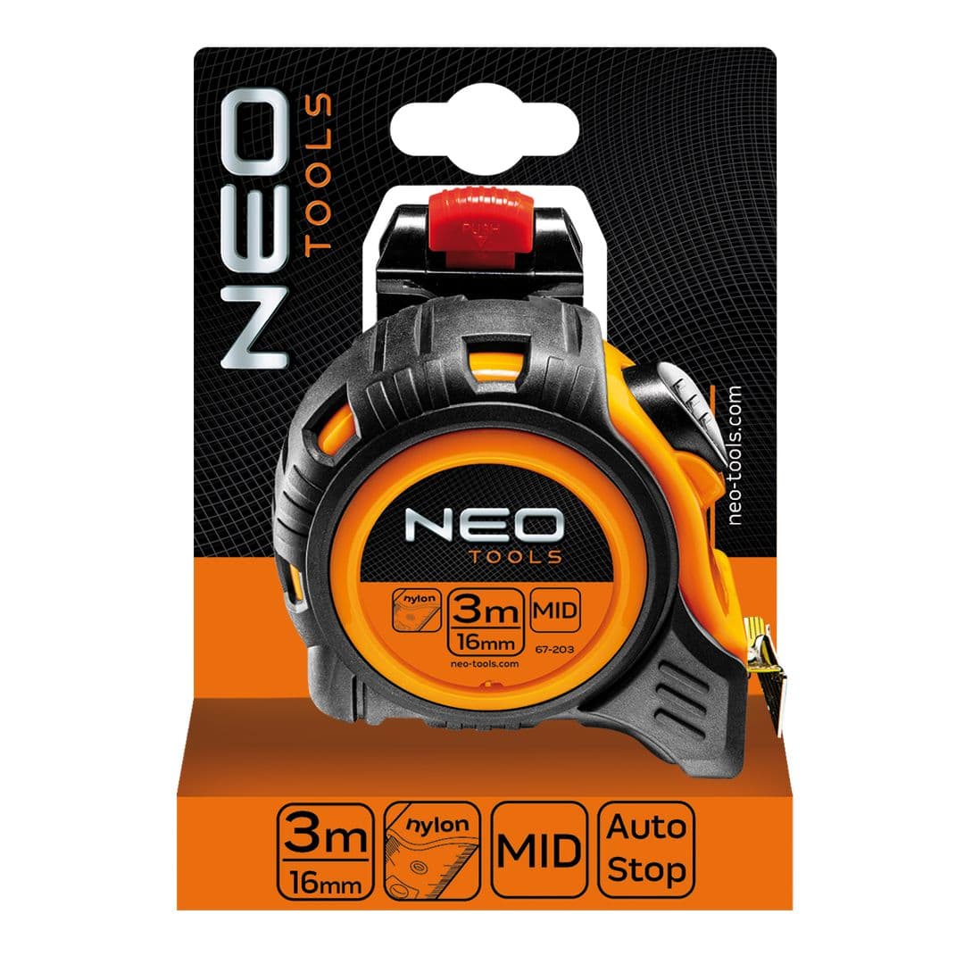 NEO TOOLS Jeklena merilna vrvica, 3 m x 16 mm, samodejna blokada 4