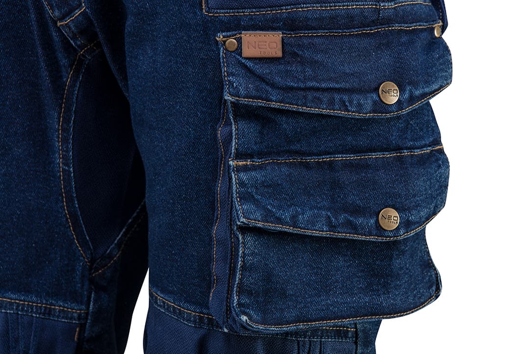 Delovne hlače NEO TOOLS DENIM, ojačane, velikost M 6