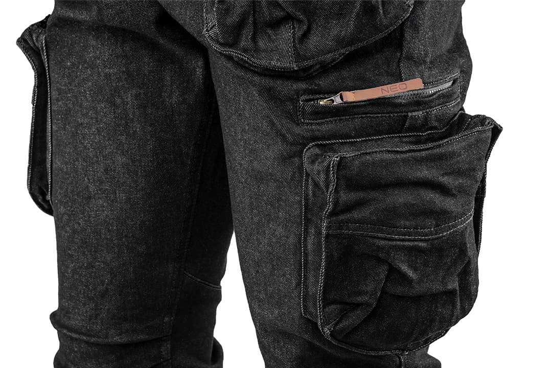 NEO TOOLS Delovne hlače DENIM, črne, velikost M 5