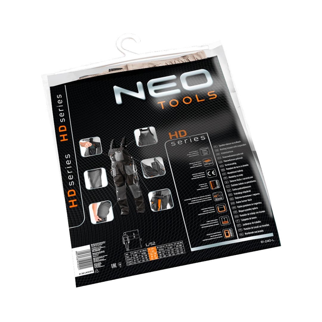 Delovne hlače z naramnicami NEO TOOLS HD, velikost LD/54 7