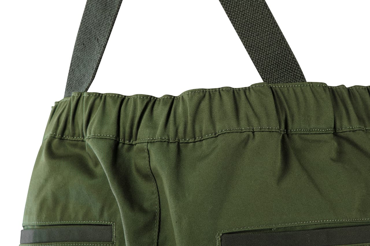 Delovne hlače z naramnicami NEO TOOLS CAMO olive, velikost S 6