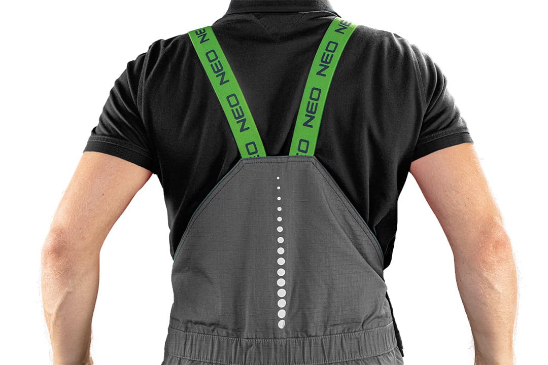 NEO TOOLS delovne hlače z naramnicami PREMIUM M, ripstop 8