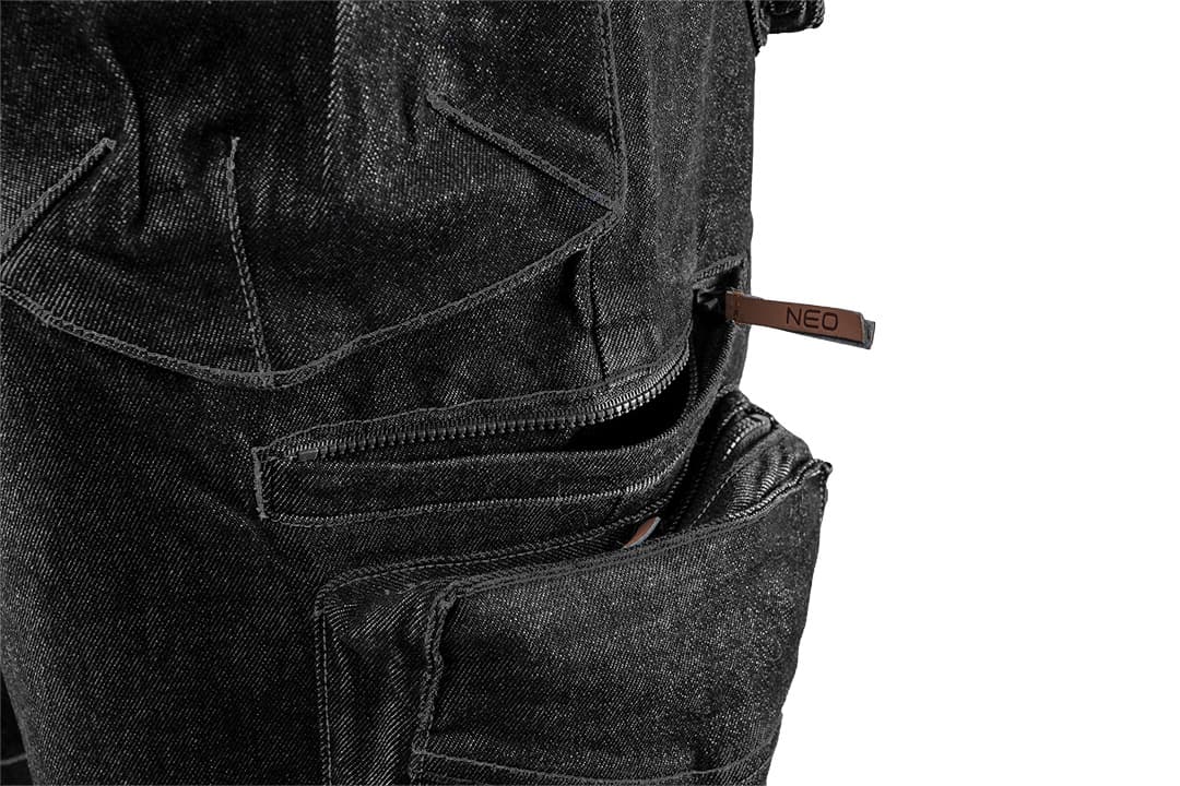 Delovne kratke hlače NEO TOOLS DENIM, črne, velikost M 3