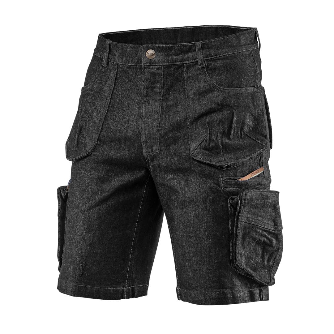 Delovne kratke hlače NEO TOOLS DENIM, črne, velikost M